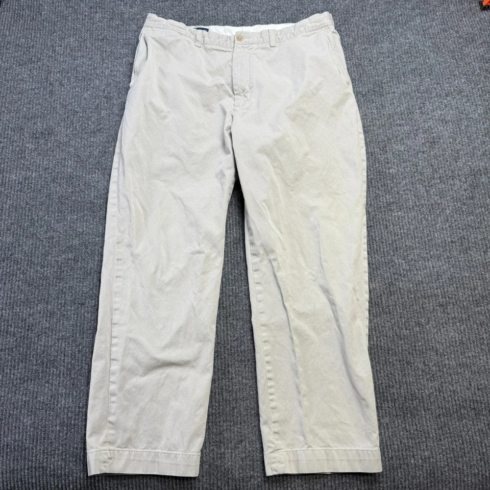 VTG Polo Ralph Lauren Pants Men 38x30 (35x28) Light Beige Prospect Chino Trouser